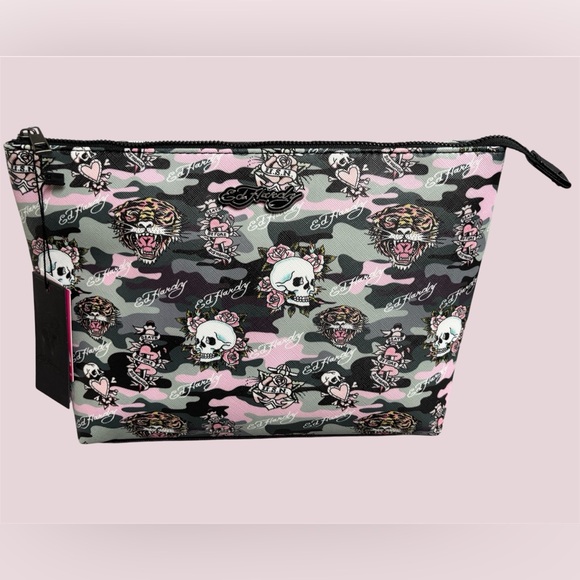 Ed Hardy Handbags - Ed Hardy Pink Camouflage Cosmetic Case